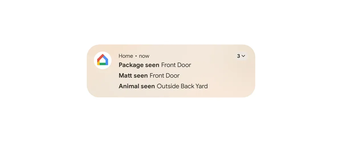 Grouped notifications displayed in the Android interface